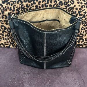 Kate spade black pebbled leather satchel handbag, purse